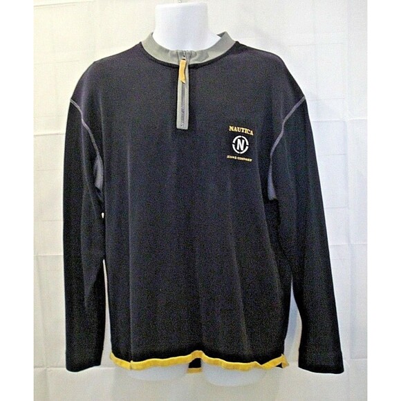 Nautica Jeans Co ¼ Zip Pullover Sweater Embroidered Mens Size XL - Picture 2 of 8